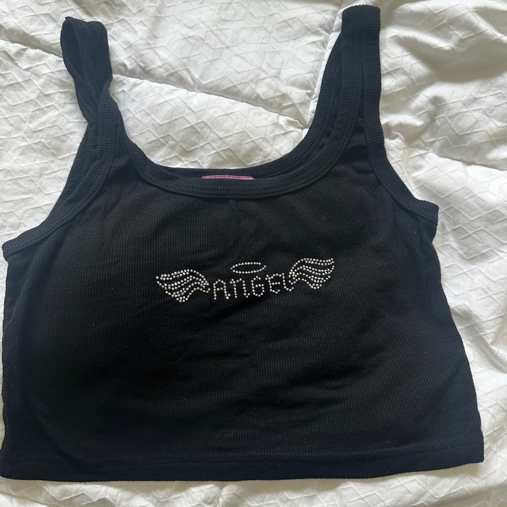 Edikted Black Rhinestone Embellished Top